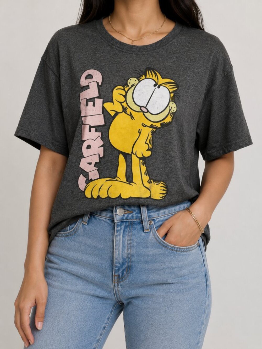 🌸 3/$20 - Garfield Graphic Gray T-Shirt - LARGE